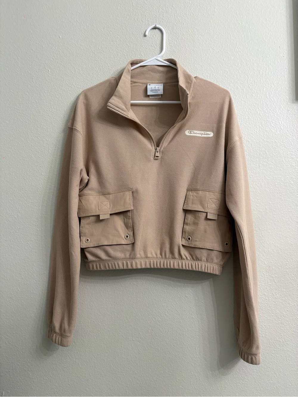 Champion Campus Pique Women's 1/4 Zip Pullover Jacket with Pockets size S